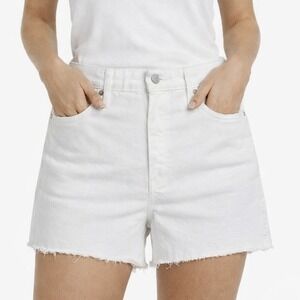J. CREW White Denim Shorts Womens sz 33  (38" Waist)  High Rise Raw Hem NWT